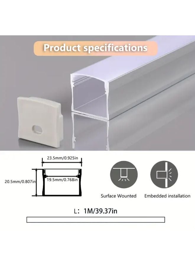 10 Pack Black Alu White Cover Hidden LED Light Strips 3.28ft With Expansion Tube - Image 4