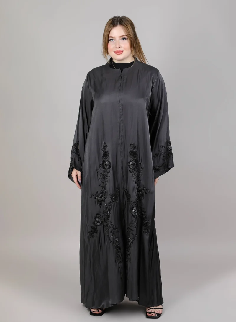 MSquare Fashion Black Embroidered Abaya