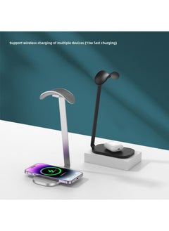 Wireless Charger Headset Bracket Headset Hanger Aluminum Metal Storage Airpods Max-Color:Black-normal Version