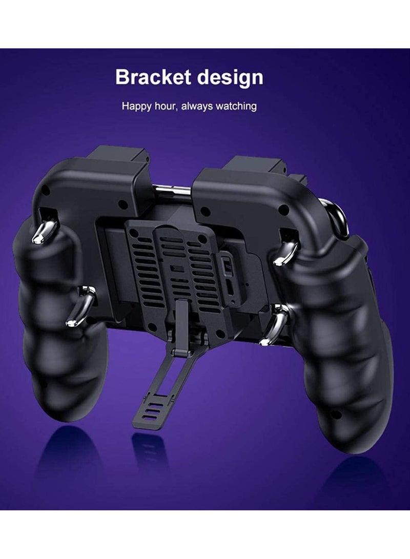 H9 Six Finger PUBG Mobile Game Controller with Cooling Fan Trigger Buttons Joystick for iOS Android Phone Gaming Free Fire Call of Duty Fortnite Compatible Gamepad - Image 4