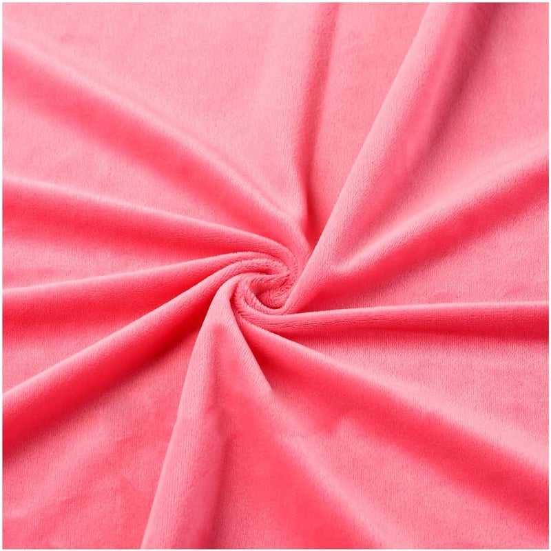 AITAF Soft Pile Velvet Upholstery Fabric, Velvet-Inspired Velour Fabric Material, for Pet Beds, Tablecloths, Drapery, Accessories, Toys, Throw Pillows and Blankets, 50x50cm (Size : Watermelon Red) - Image 2