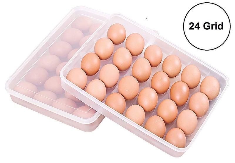 Inditradition Refrigerator Egg Tray Holder with Cover | for 24 Eggs, Plastic, Transparent (Pack of 1) - Image 5