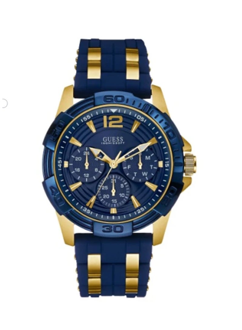 GUESS Men's Oasis Chronograph Quartz Blue Silicone Band Watch W0366G6 - 43mm - Image 1