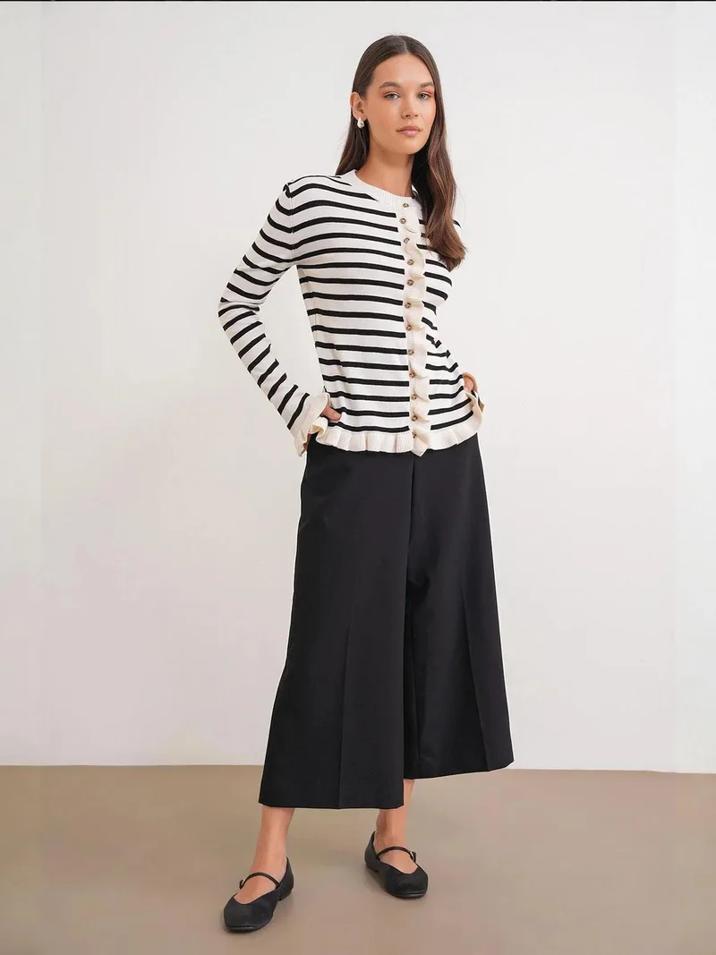 MixRay Mixray Striped Buttoned Cardigan