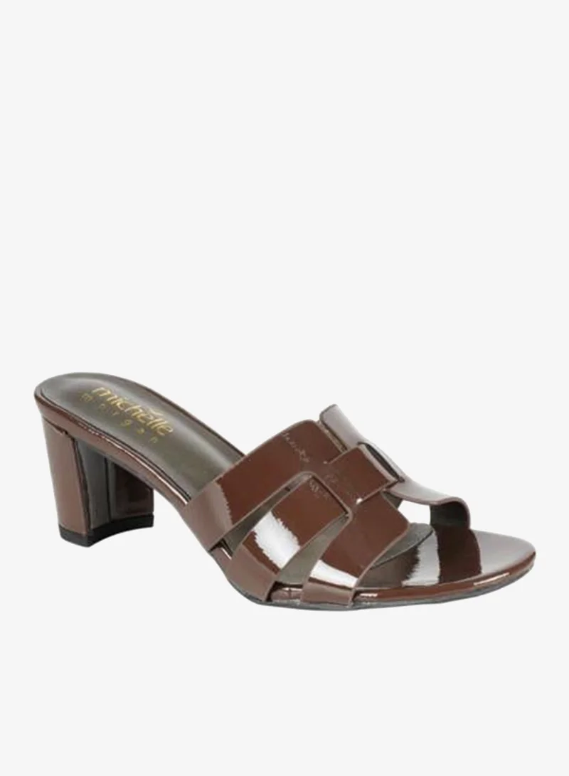 Michelle Morgan Bronze 092-2924 Michelle Morgan Ladies Block Heel Sandals 413RJ191 Bronze for Women | Best Price UAE
