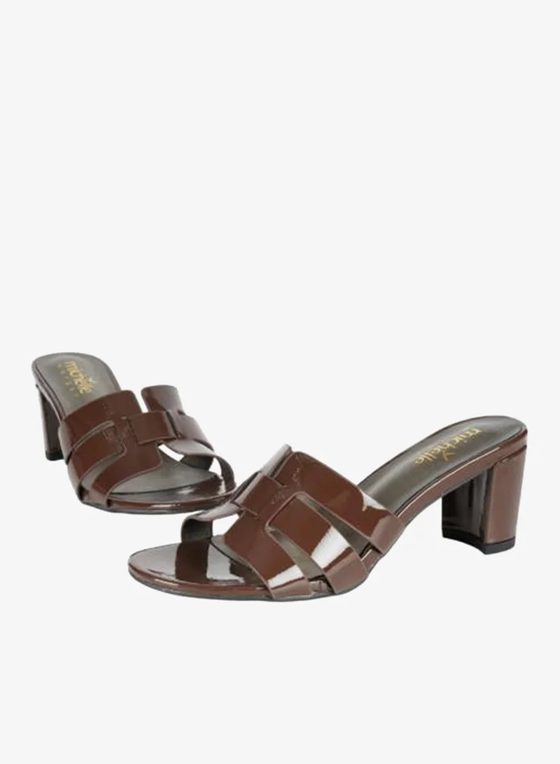 Michelle Morgan Bronze 092-2924 Michelle Morgan Ladies Block Heel Sandals 413RJ191 Bronze for Women | Best Price UAE