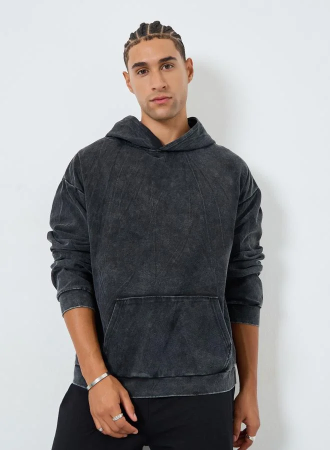 تايك تو هودي رجالي سادة بأكمام طويلة وجيب أمامي