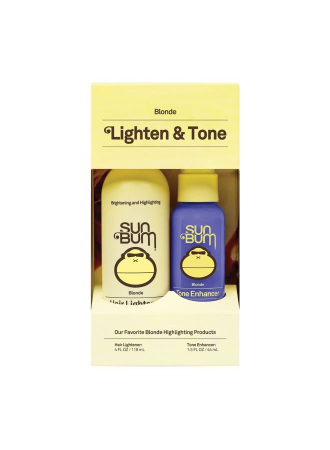Sun Bum مجموعة تفتيح وتوحيد اللون | مجموعة سفر لتفتيح الشعر الأشقر وتعزيز اللون | نباتية، خالية من البارابين، خالية من الجلوتين وخالية من القسوة - Image 1