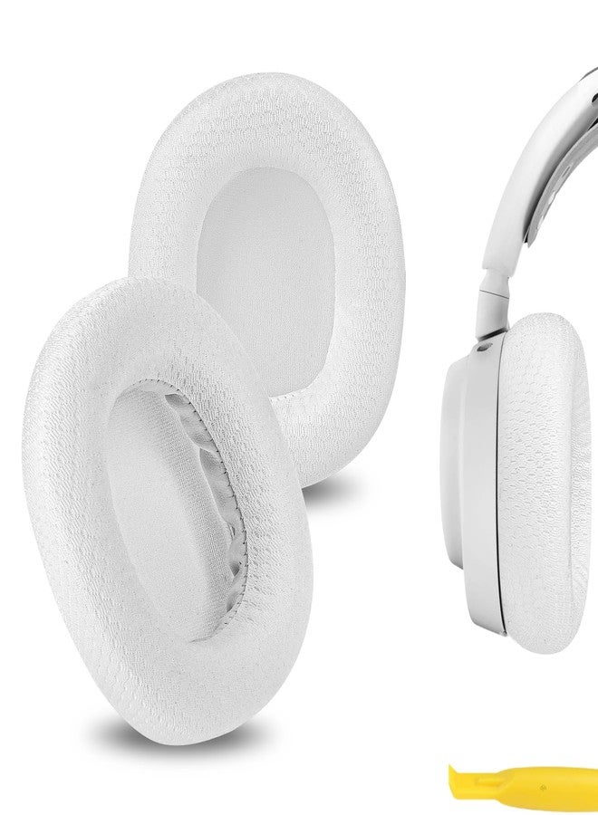 Geekria Comfort Mesh Fabric Replacement Ear Pads for SteelSeries Arctis Nova Pro Wired/ Nova1/ 1P/ 1X/ Nova3/ 3P/ 3X/ Nova4/ 4P/ Nova5/ 5P/ 5X/ Nova7/ 7P/ 7X Headphones, Ear Cushions (White) - Image 1