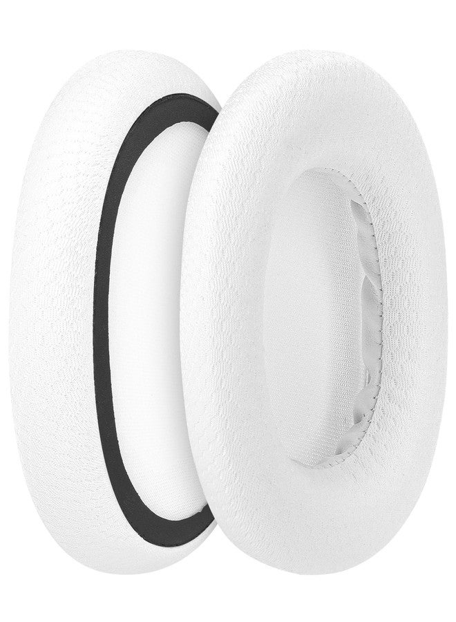 Geekria Comfort Mesh Fabric Replacement Ear Pads for SteelSeries Arctis Nova Pro Wired/ Nova1/ 1P/ 1X/ Nova3/ 3P/ 3X/ Nova4/ 4P/ Nova5/ 5P/ 5X/ Nova7/ 7P/ 7X Headphones, Ear Cushions (White) - Image 2