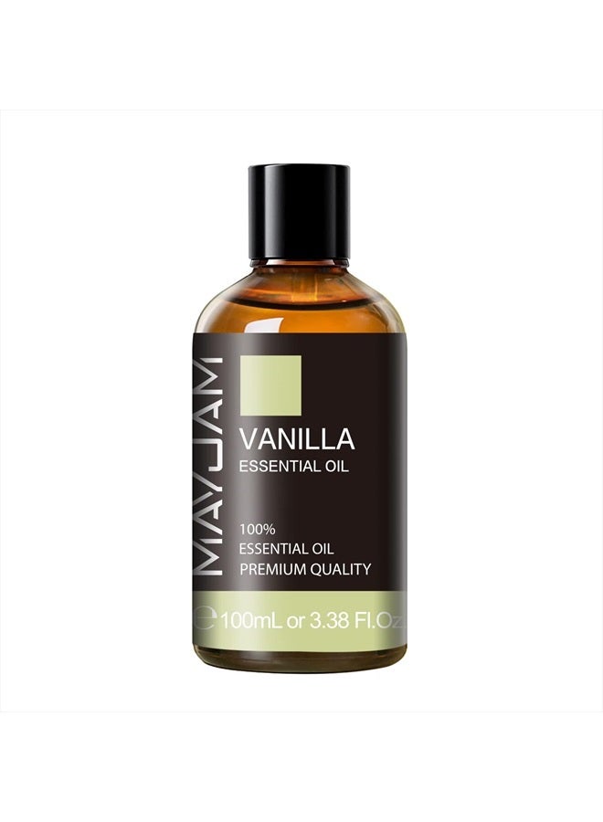 MAYJAM Vanilla Essential Oil 100ml, MAYJAM Premium Essential Oils for Aromatherapy, Diffuser, Soap Making, Candle Making, Large Bottle Vanilla Oil with Gift Box(3.38fl.oz) - Image 2