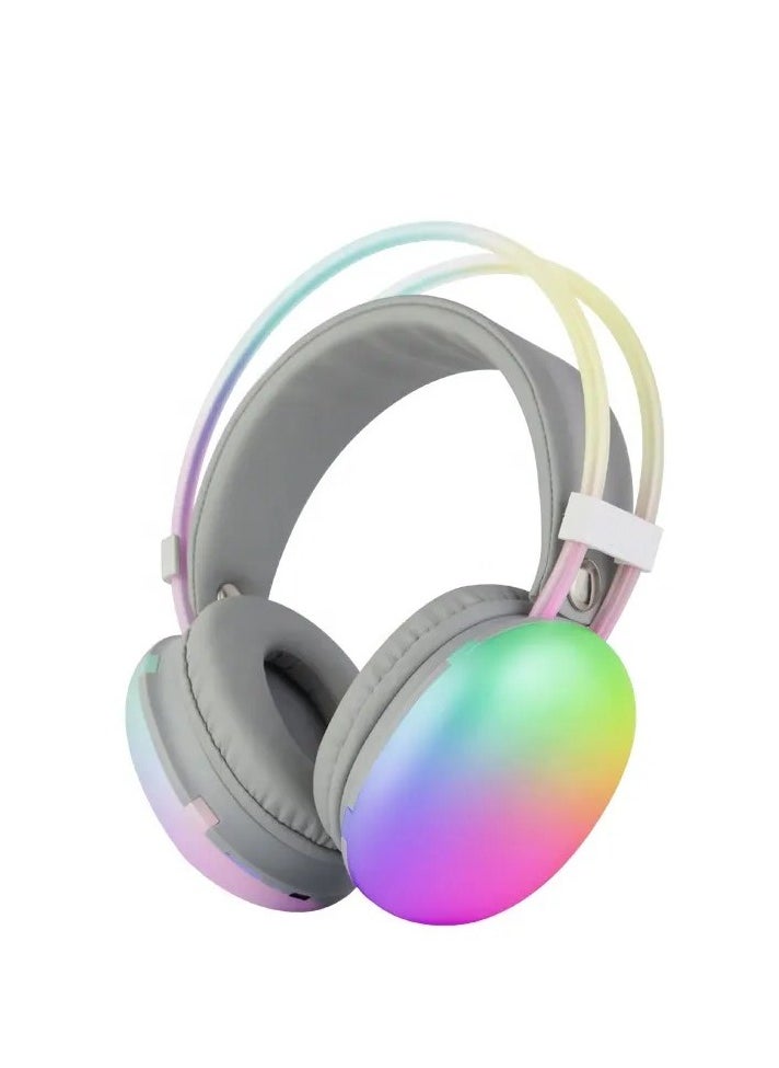 Generic RGB Lights - Wireless Bluetooth Headphones V5.3 - Active Noise Cancelling - And Hi-Fi Sound - TF Card Support & USB Charging - B30 - Gray  - Image 1