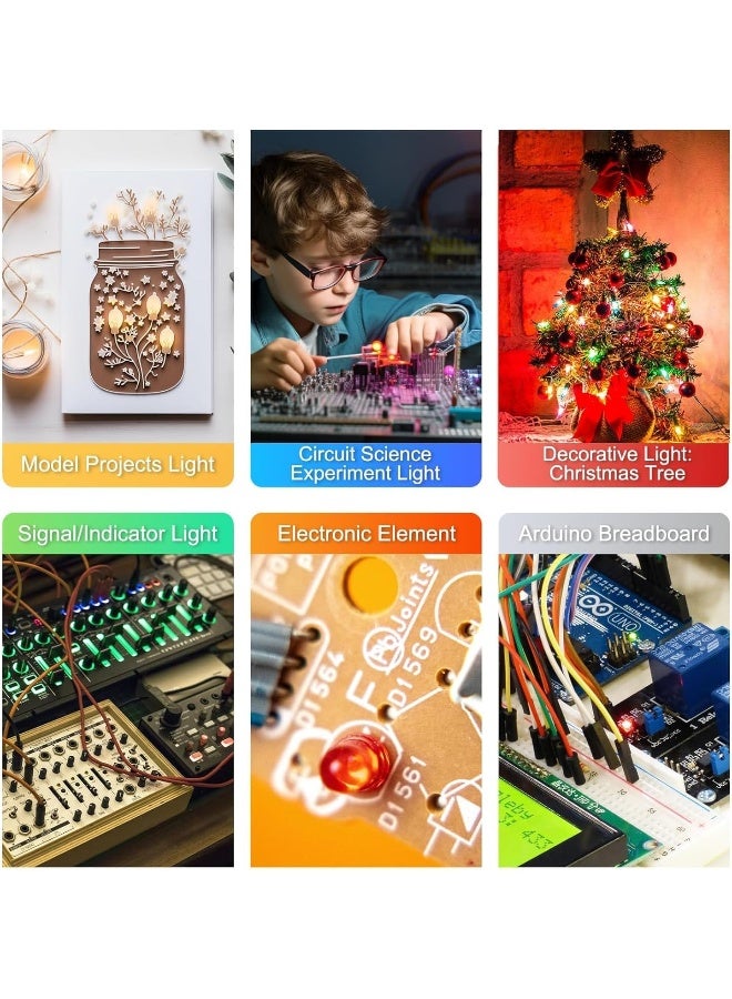 melfi 100pcs 5mm LED Diode Lights – WL 520–525nm, IV 5000–6000 MCD, VF 3.2–3.4V – Bright LEDs for Science Experiments, DIY Projects, Indicators & Decorations (BLUE) - Image 5