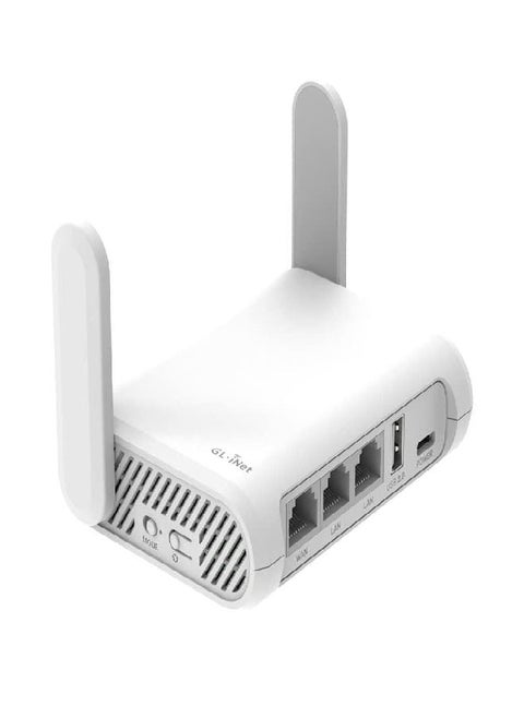 GL.iNet GL-SFT1200 (Opal) Secure Travel WiFi Router, AC1200 Dual Band Gigabit Ethernet Wireless Network, IPv6 USB 2.0, Repeater Bridge Access Point Mode, Router for Public Use, Easy Setup with Guide