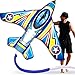 SGftre Delta Kite for Kids AdultsExtremely Easy to Fly for BeginnersKites for Beach Trip Park Family Outdoor Activities 24 M Large Blue Plane Extra Large - Image 3