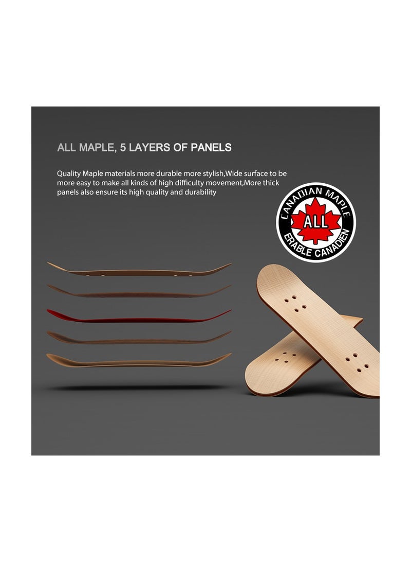Generic Finger Skateboard, Alloy Mini Skateboard Deck with Pro Fingerboard Tools and Bearing (Red Wheels) - Image 2