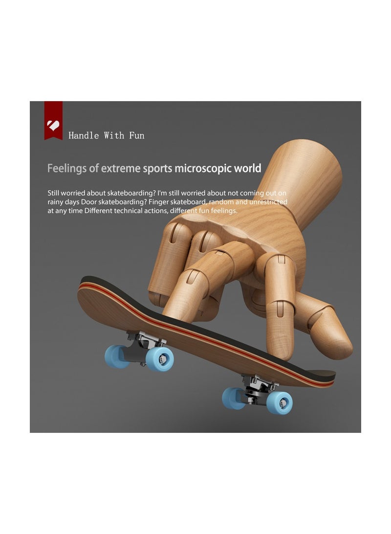 Generic Finger Skateboard, Alloy Mini Skateboard Deck with Pro Fingerboard Tools and Bearing (Red Wheels) - Image 5