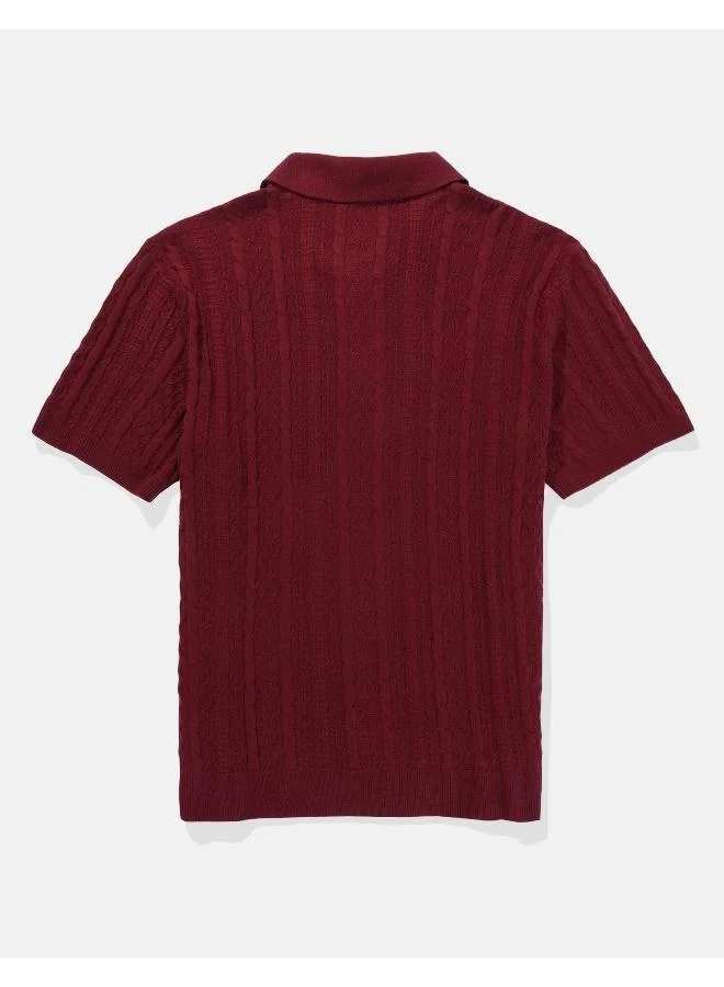 American Eagle Textured Polo Shirt