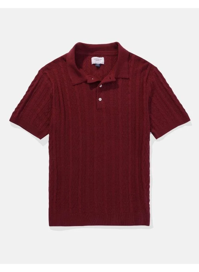 American Eagle Textured Polo Shirt