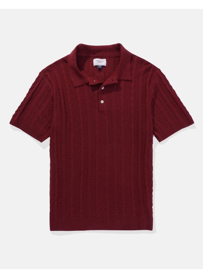 American Eagle Textured Polo Shirt  - Image 3