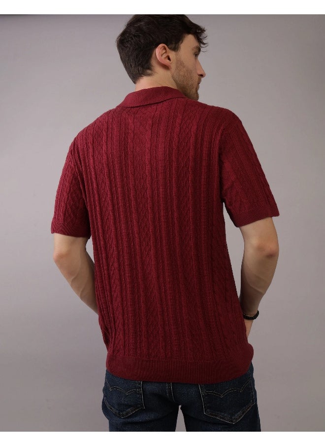 American Eagle Textured Polo Shirt  - Image 2