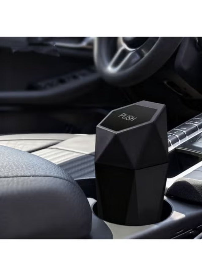 COYO سلة مهملات السيارة مع غطاء ، ملحقات السيارة للداخلية ، منظمات متعددة الاستخدامات وتخزين للسيارة ، المنزل ، المكتب ، أسود - Image 3