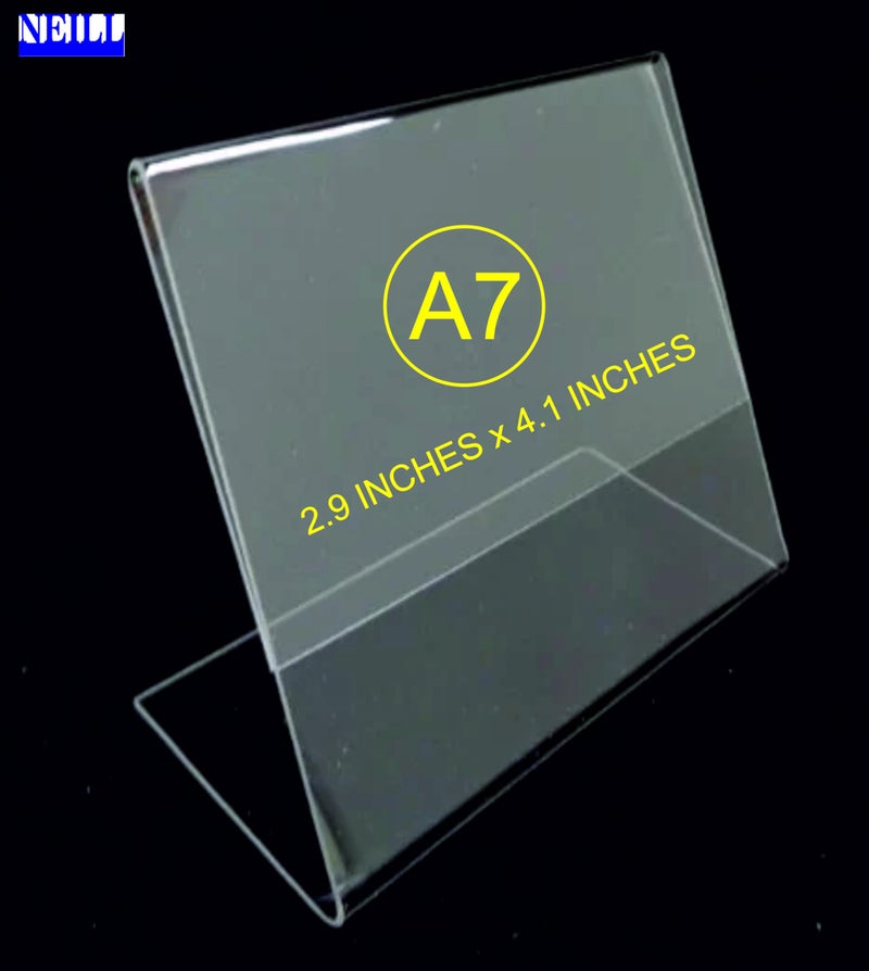 NEILL® Acrylic Display Holder Stand, Size-A7 (2.9"x4.1"), pack of 6 Pcs, - Image 2