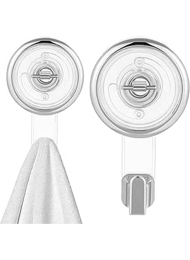 Heavy Duty Rotating Suction Hooks 2 Pack for Shower Towel Hanging on Tile Metal Glass Surface - Image 1