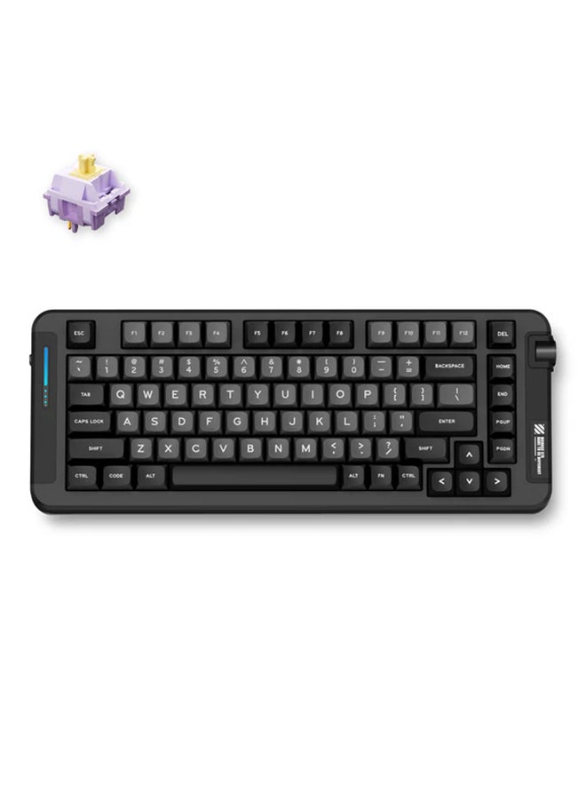 لوحة مفاتيح ميكانيكية لاسلكية X75 - تصميم 75%، مفاتيح هايسنث، قابلة للتبديل الساخن، أضواء RGB محيطة، 2.4GHz، بلوتوث، سلكي، أغطية مفاتيح PBT، X75-1A