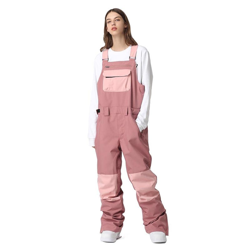 SEARIPE Women Snow Bibs Waterproof Ski Pants Mens WaterResistant Insulated Snow Bib Overalls Snowboarding PantRoseM