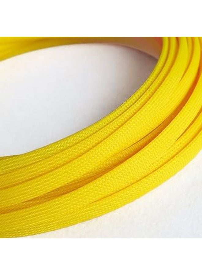 Expandable PET Cable Sleeve 10mm 10M Yellow High Density Wire Protection Wrap - Image 1
