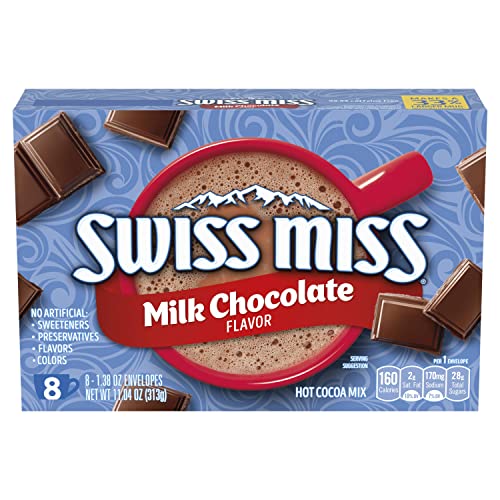 Swiss Miss Milk Chocolate Flavored Hot Cocoa Mix, 8 Count Hot Cocoa Mix Packets - Image 1
