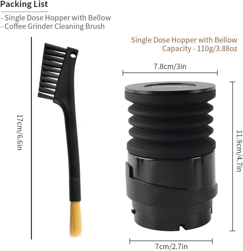 CAFEMASY Single Dose Hopper with Silicone Bellow and Aluminum Lid 2 in 1 Function Coffee Grinder Hopper Compatible with Baratza Encore Coffee Grinder - Image 3