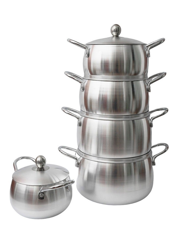 توب شيف طقم أدوات طهي من الألومنيوم مكوّن من 10 قطع فضي - Image 5