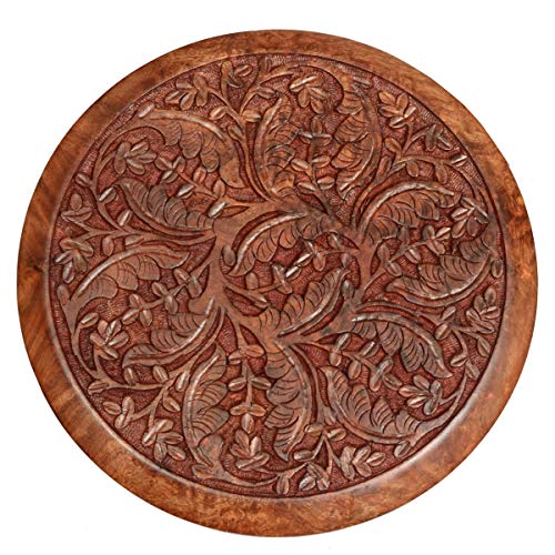 Classical Youth Sheesham Wood Brown Round Multipurpose Corner Wooden Table - Image 4
