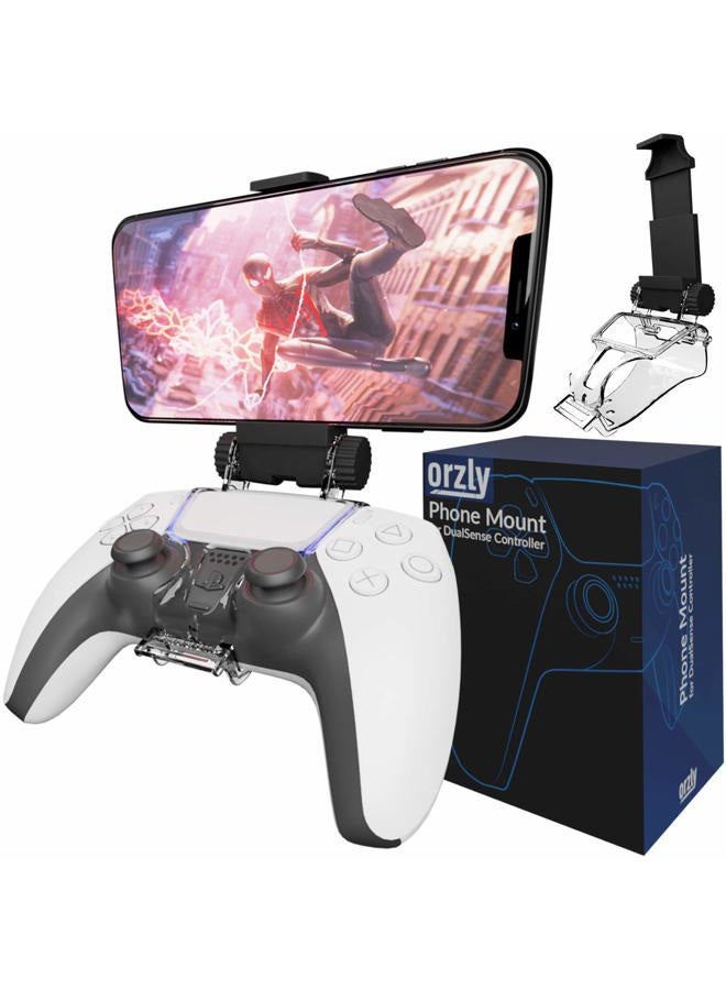 Orzly PS5 Controller Mobile Gaming Clip, DualSense Controller Phone Mount Adjustable Phone Holder Clamp Compatible with PlayStation 5 Dualsense Controller - Image 1