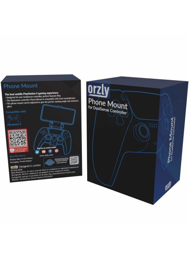 Orzly PS5 Controller Mobile Gaming Clip, DualSense Controller Phone Mount Adjustable Phone Holder Clamp Compatible with PlayStation 5 Dualsense Controller - Image 2