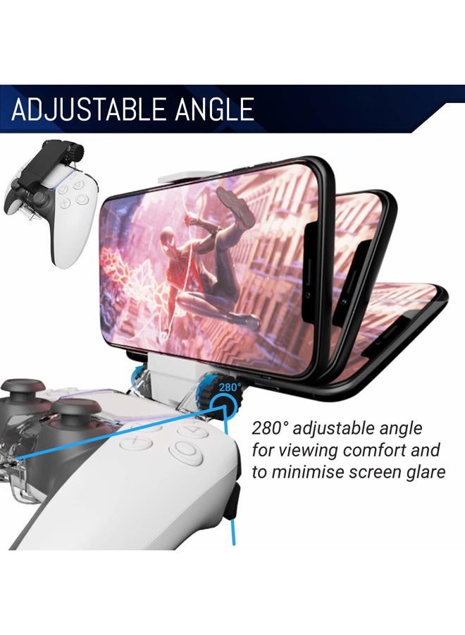 Orzly PS5 Controller Mobile Gaming Clip, DualSense Controller Phone Mount Adjustable Phone Holder Clamp Compatible with PlayStation 5 Dualsense Controller - Image 4