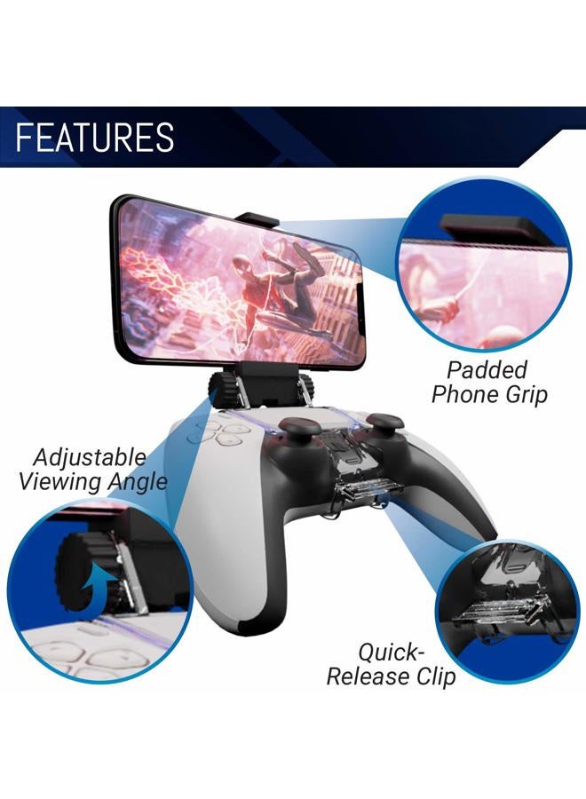 Orzly PS5 Controller Mobile Gaming Clip, DualSense Controller Phone Mount Adjustable Phone Holder Clamp Compatible with PlayStation 5 Dualsense Controller - Image 3
