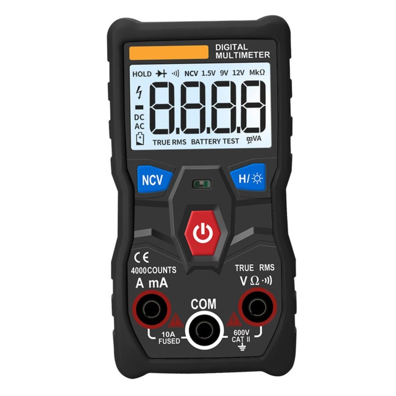 Auto Ranging Digital Multimeter With Backlight Data Hold For AC DC Voltage Resistance Capacitance Measurement Black - Image 2