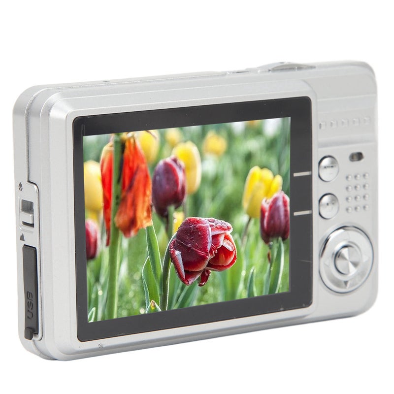 Digital Camera for Teens 48MP HD 2.7 Inch TFT Screen 8X Zoom Autofocus Anti Shake Pocket Compact Camera for Travel Photography Vlog Silver - Image 5