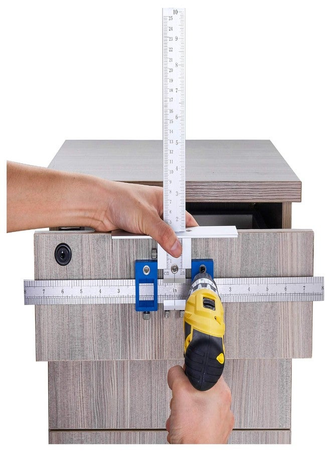 TOURACE Cabinet Hardware Jig for Handles and Knobs Aluminum Alloy Drill Guide Sleeve Drawer Pull Wood Drilling Dowelling Tools Set Drawer Knob Pull Drilling Templates Jig Tool - Image 3