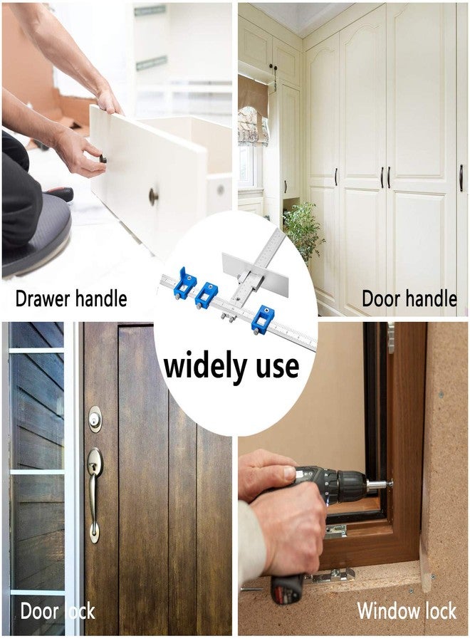 TOURACE Cabinet Hardware Jig for Handles and Knobs Aluminum Alloy Drill Guide Sleeve Drawer Pull Wood Drilling Dowelling Tools Set Drawer Knob Pull Drilling Templates Jig Tool - Image 5