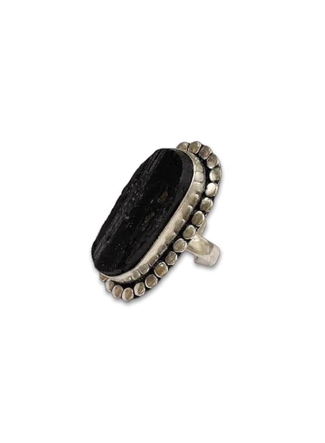 Studd Muffyn Black Tourmaline Adjustable Ring For Unisex-Adult - Image 1