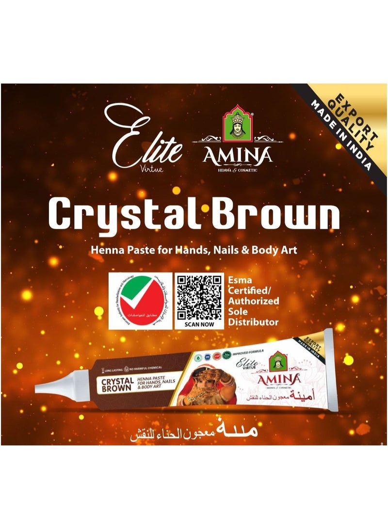 Amina Instant Henna Paste Mehendi Tube Cone | With Free Set of 3 Full Hand Stickers/Stencils | Without Chemicals | Long Lasting | Pack of 12 Pieces x 35 Gms Each | Brown Color - Image 4