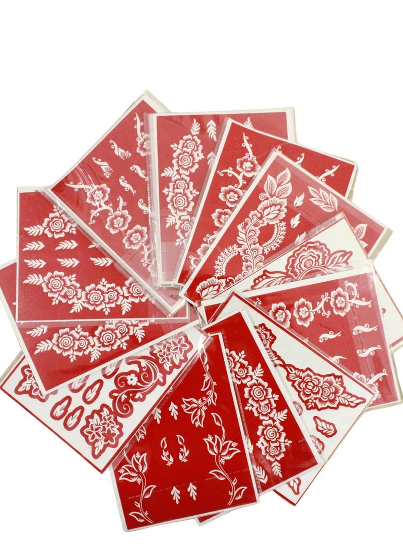 Amina Instant Henna Paste Mehendi Tube Cone | With Free Set of 3 Full Hand Stickers/Stencils | Without Chemicals | Long Lasting | Pack of 12 Pieces x 35 Gms Each | Brown Color - Image 5