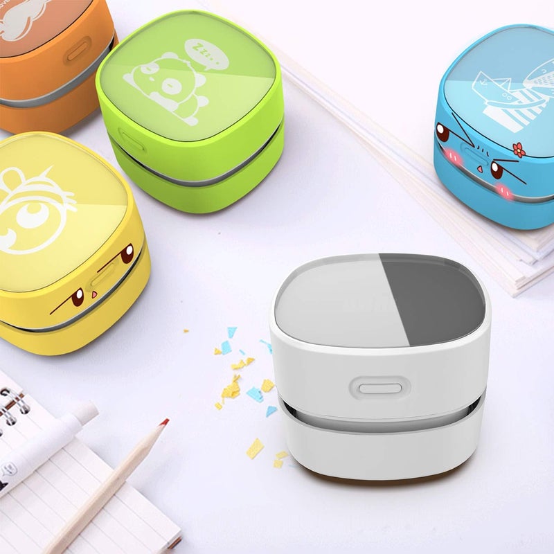 ODISTAR Desk Vacuum Cleaner with Wireless Charger, Mini Table dust Sweeper Energy Saving,Endurance up to 400 mins, Cordless&360º Rotatable for Keyboard/Home/School/Office (White Wireless Charger) - Image 4