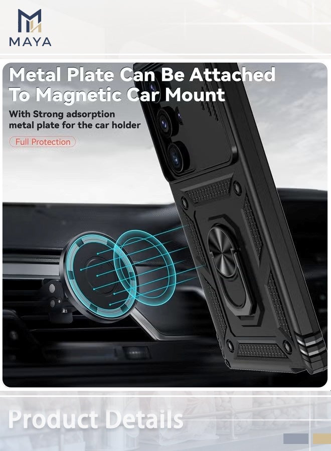 Maya Samsung Galaxy S26 Ultra Case Slide Camera Cover, Built-in 360° Rotate Ring Kickstand, Shockproof Drop Proof Protection, Heavy Duty Shockproof Protective Case for Samsung Galaxy S26 Ultra - Image 5