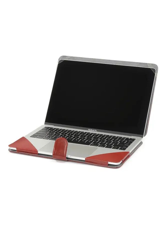 Minimalist Synthetic Leather Laptop Case Detachable Strap Button Closure Scratchproof Impact Resistant for MacBook Pro 13.3 Black - Image 5