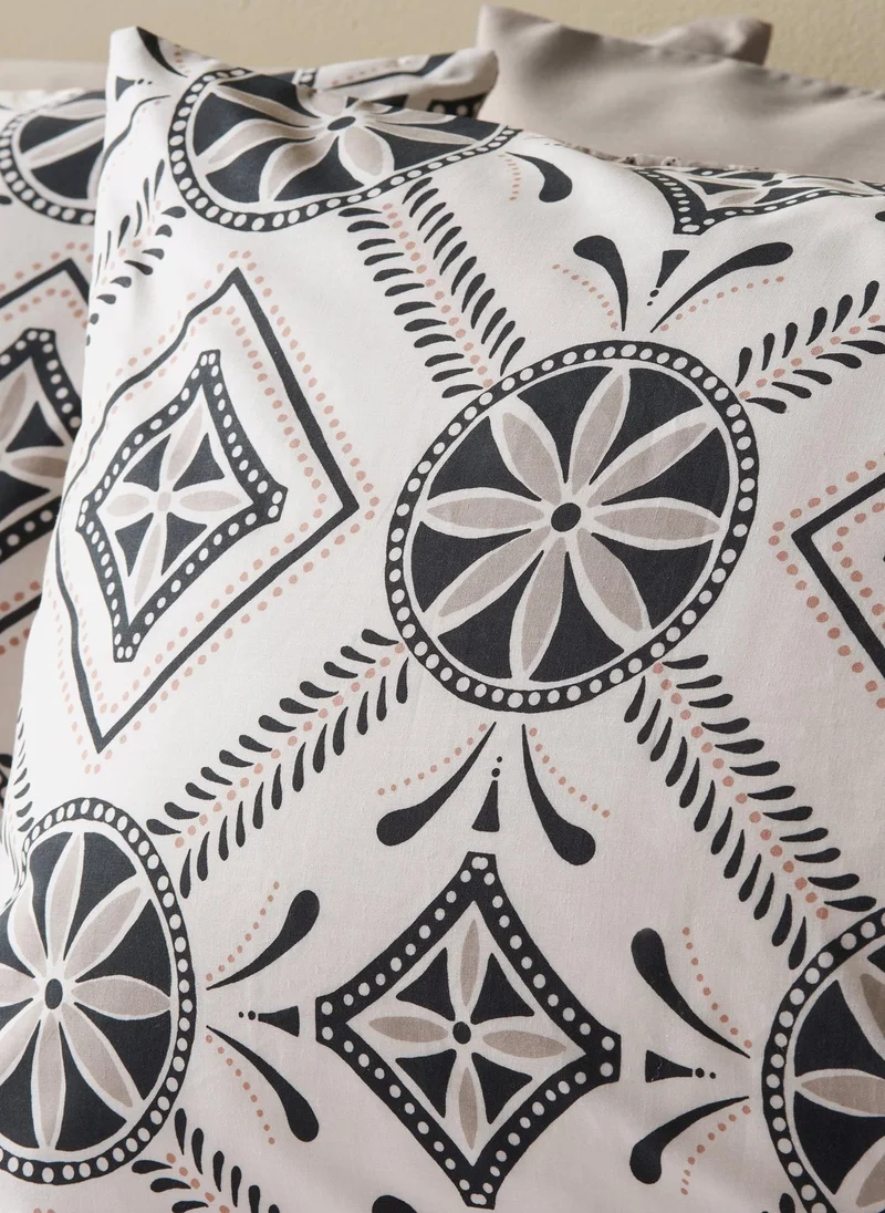 Matalan Grey Mono Global Tile Duvet Set